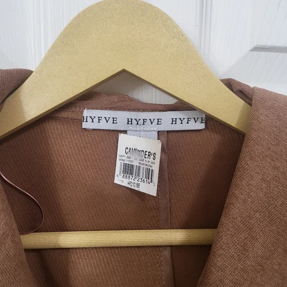 🌿NWT HYFVE Tan Cinch Waist Women's Small Cavender’s Boho Chic Fall Coat - Picture 4 of 14